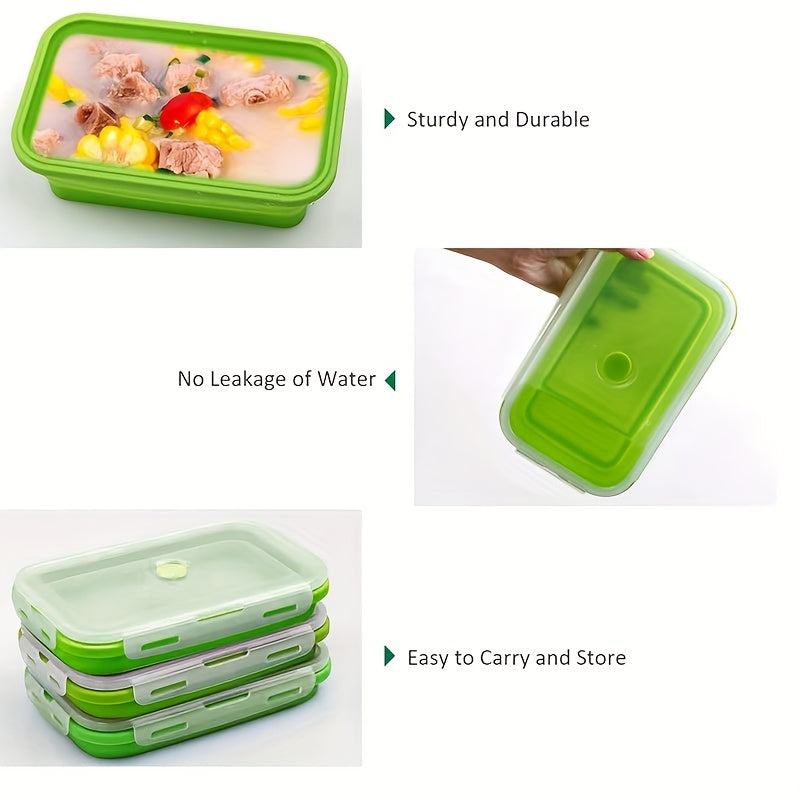 Foldable Silicone Food Storage Containers Set 3 Pack BPA Free Microwave Dishwasher Freezer