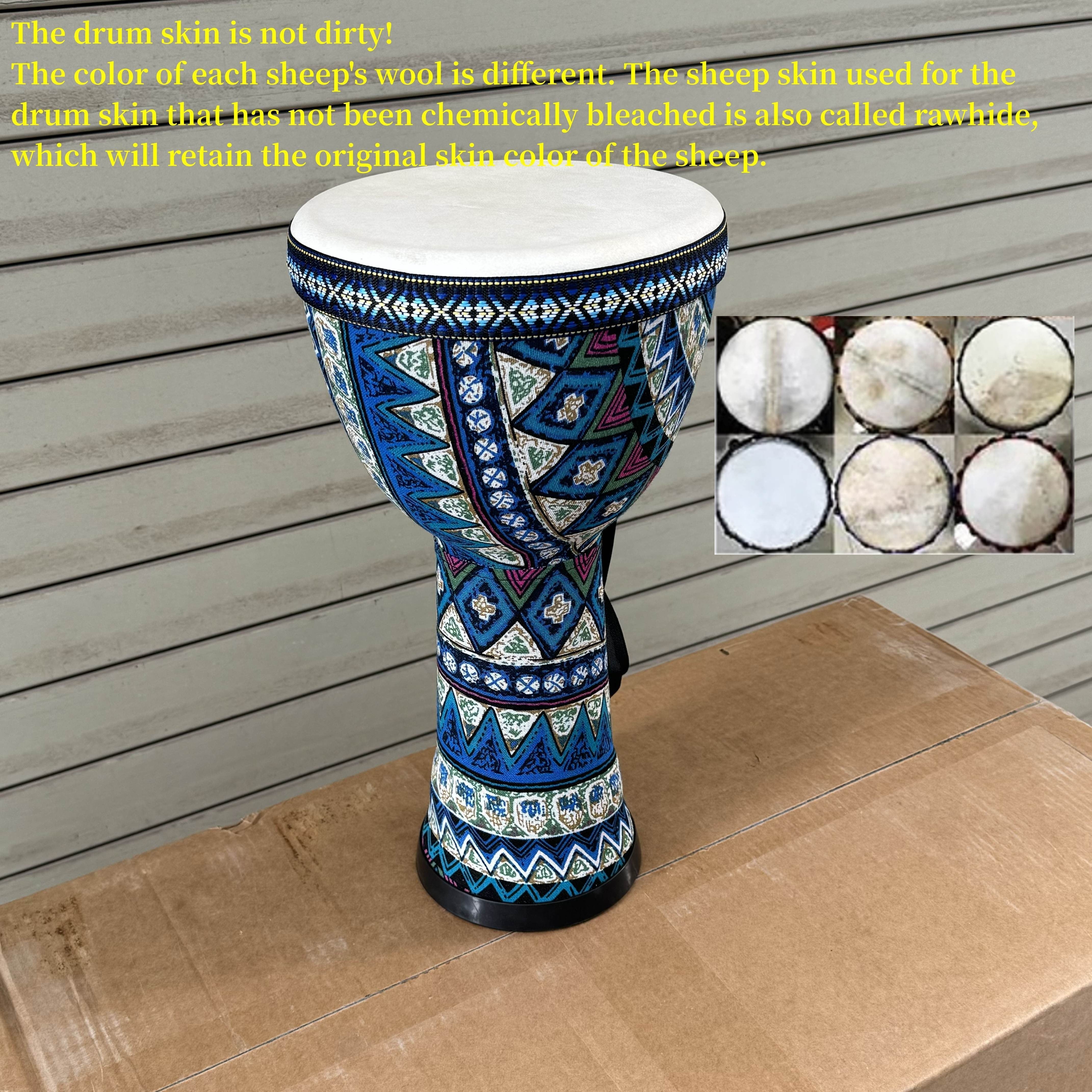 8-дюймовый африканский ручной барабан из ПВХ, многоцветный, перкуссионный инструмент