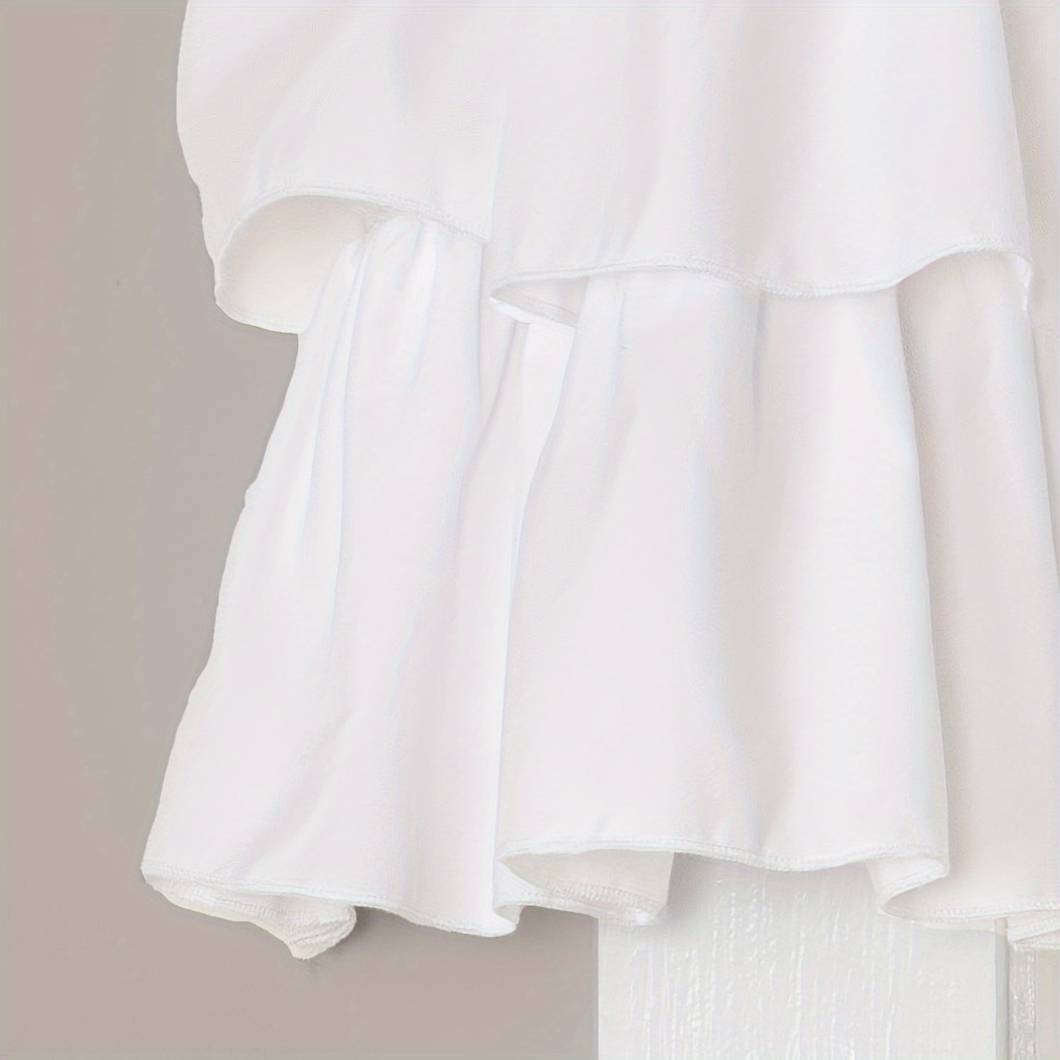 White Ruffle Print Small Curtain Tiers for Kitchen Window Decor