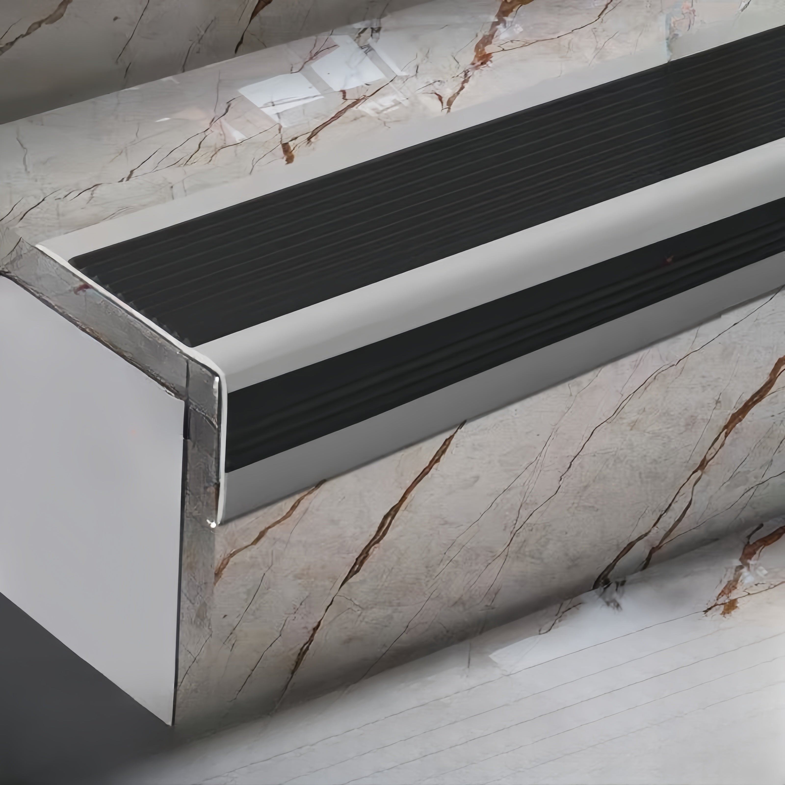 Self-Adhesive Anti-Slip L-Shaped Stair Strips with PVC Corner Protectors