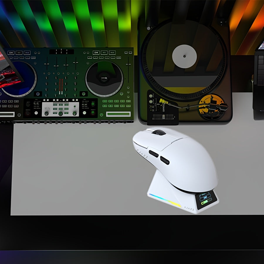 Ratón inalámbrico para juegos con sensor PAW3950 resolución óptica de 8K carga USB-C en modo tri