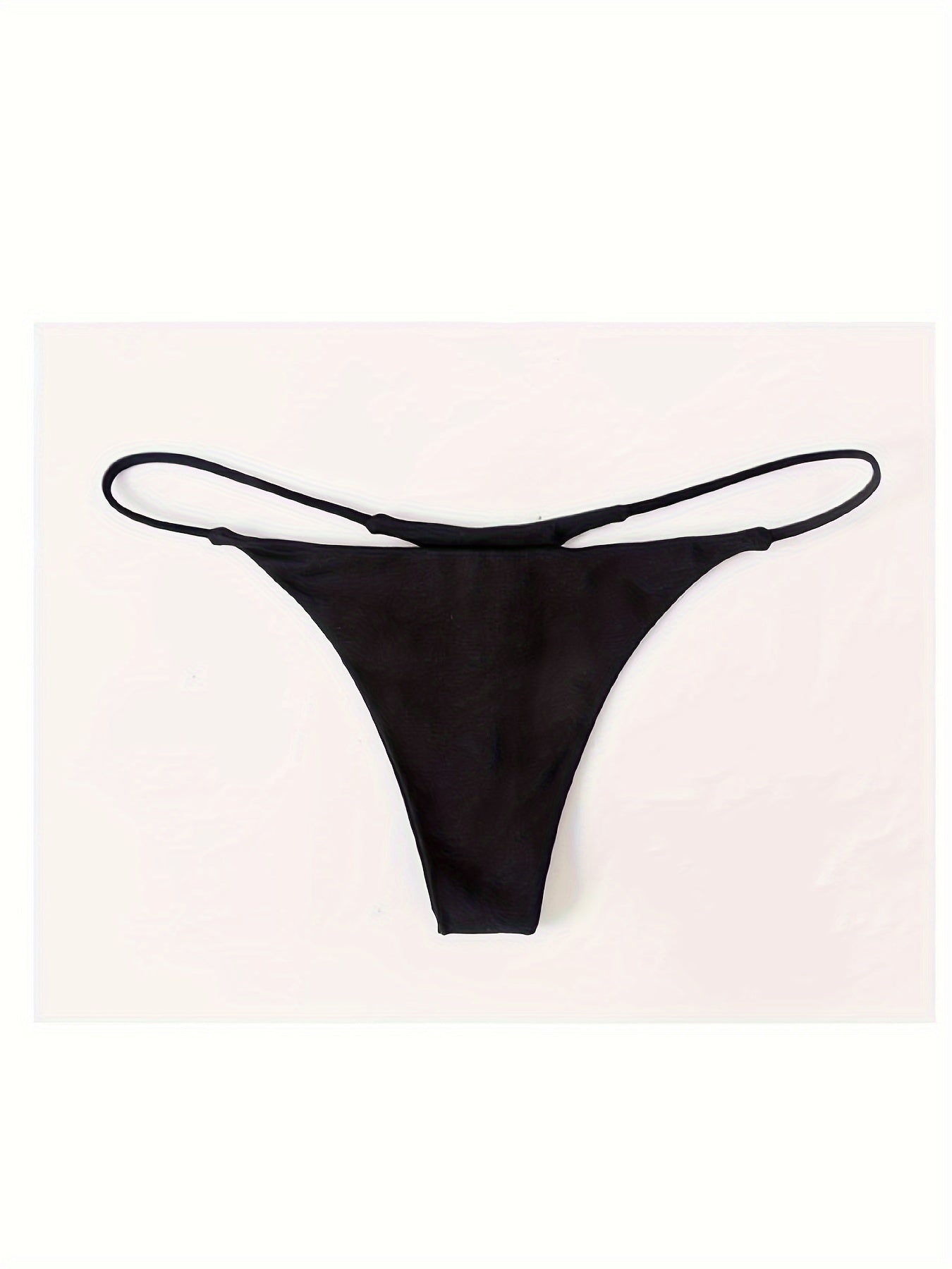Bragas de tanga de poliéster para mujer con tirantes dobles de espagueti, cintura baja, tela de punto, talla única S/M/L