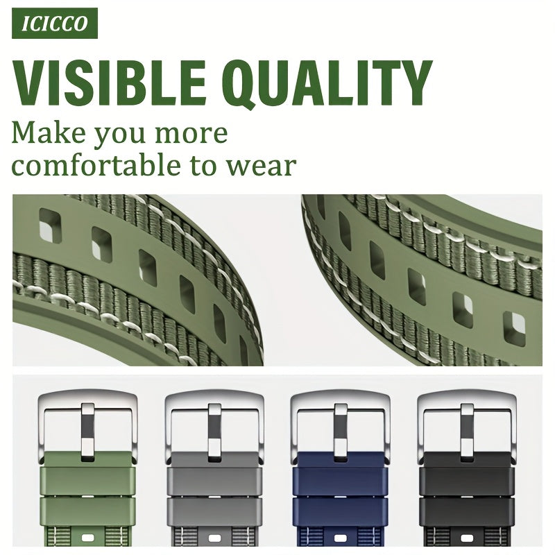 22mm Silicone and Woven Smartwatch Strap for 46mm Watch GT4 4/3 Pro