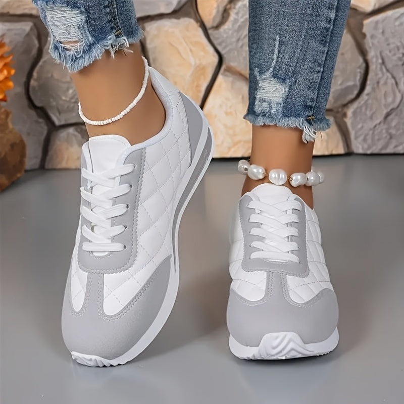 Women's Casual Sneakers Lightweight Breathable Fabric All-Season Lace-Up Low Top