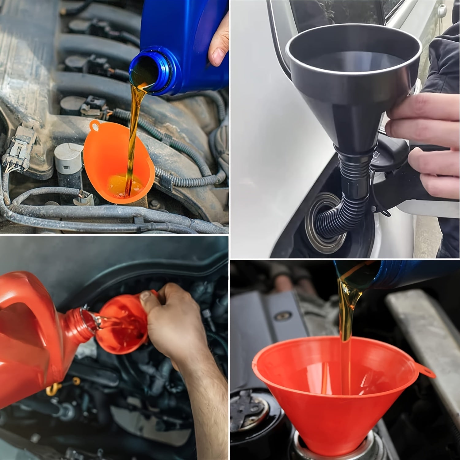 8 dona to'ldirish uchun funnel to'plami, ko'p funksiyali funnel, shlang va olib tashlanadigan quvurlar bilan