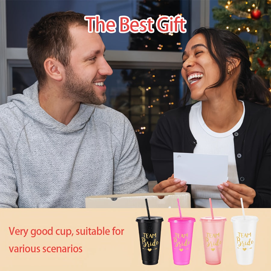 10oz Bachelorette Party Tumblers with Lids and Straws for Bridesmaids and Bridal Gifts