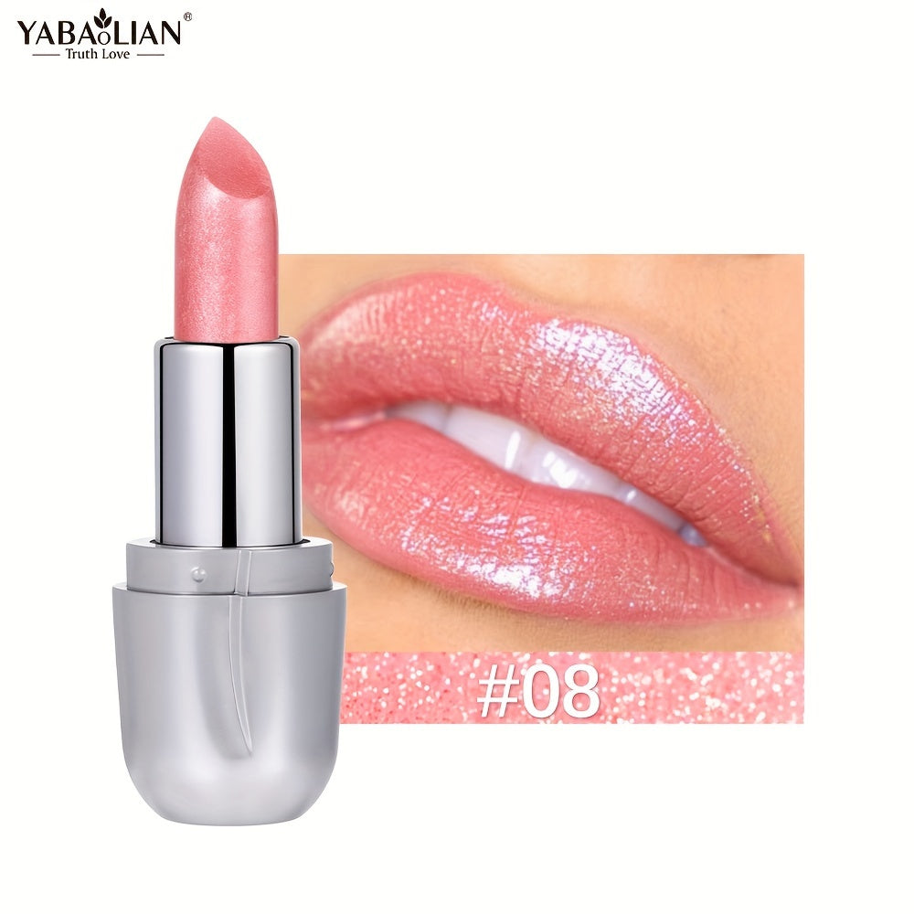 Pintalabios impermeable con acabado perlado y mate para mujer, brillo rosa, de larga duración