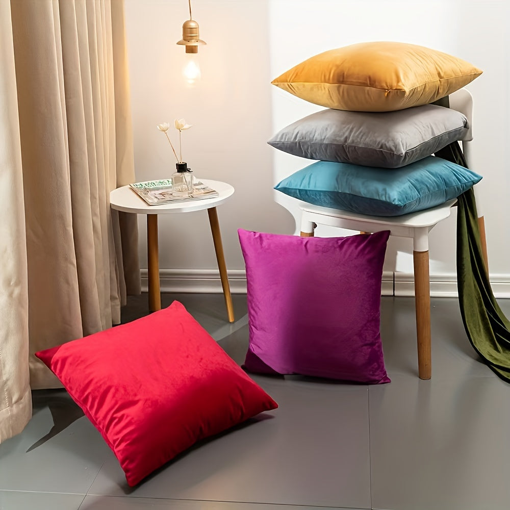 Velvet Throw Pillow Cover Nordic Dutch Style 45cm Colorful Candy Cushion