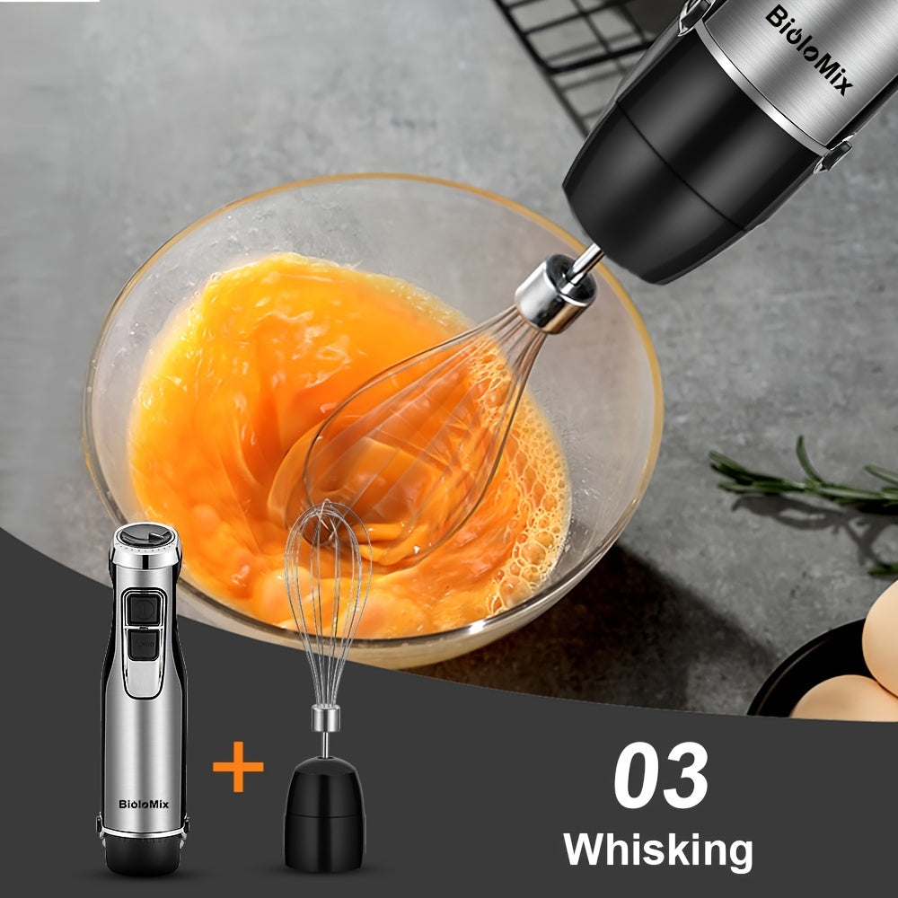 4-in-1 Hand Stick Blender Mixer 1200W Stainless Steel Ice Blades 220V European Standard Plug