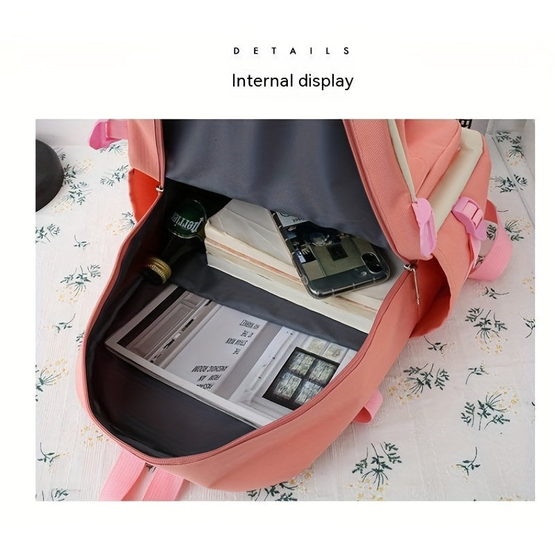 Large Capacity Canvas Backpack Set for Students Travelers and Commuters Water-Resistant Durable Multiple Pockets