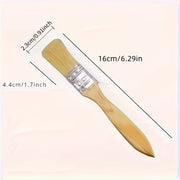 Set of 2/3 Flat Bristle Paint Brushes with Wooden Handles for Art and Handwork Indoor Outdoor