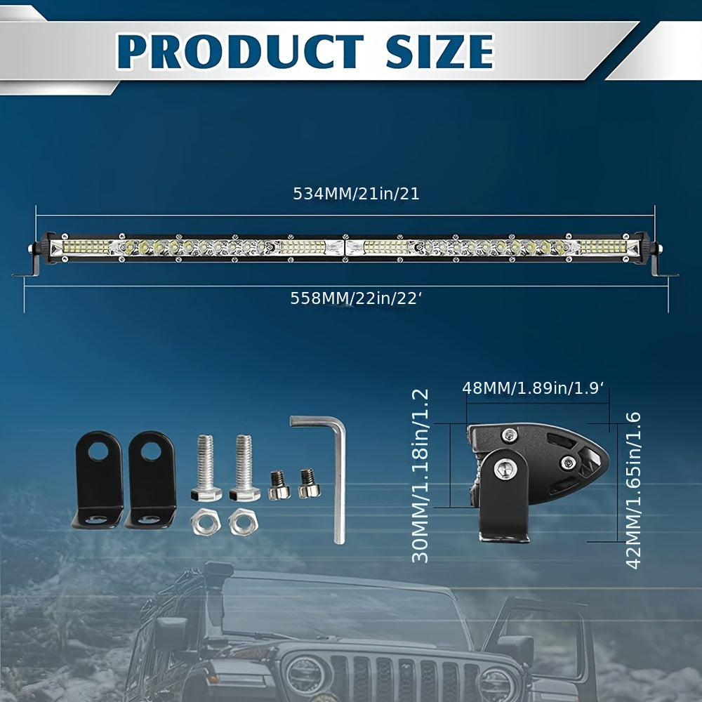 Внедорожная светодиодная панель 50,8 см белая желтая точка, прожектор, рабочая лампа для автомобиля ATV
