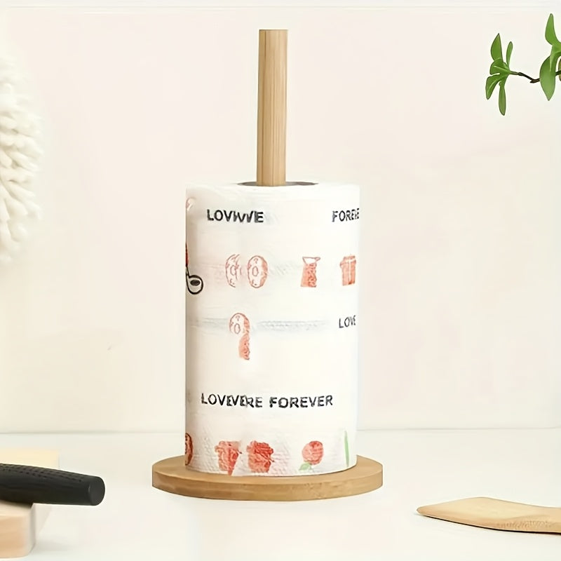 Dispensador vertical de toallas de papel de bambú para organizador de encimera de cocina