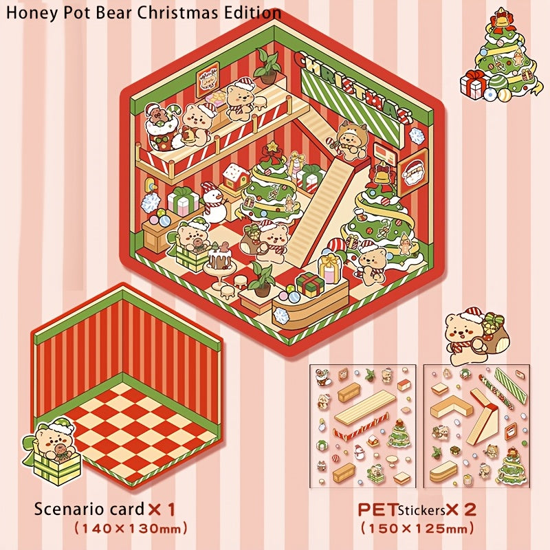 3D Наклейки для ландшафта хранения для миниатюрных сцен Маленький дом Журналинг DIY Облегчение стресса