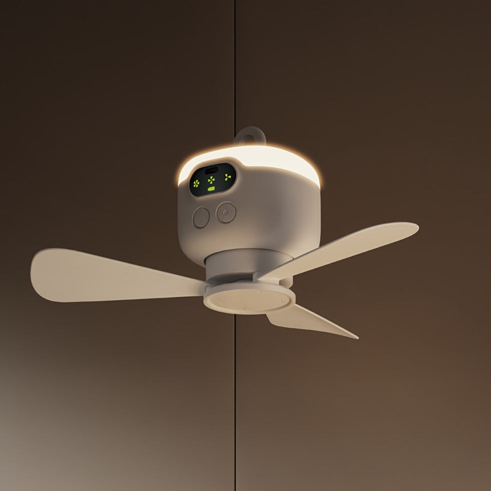 8000mAh USB bilan qayta to'ldiriladigan portativ lager fanlari, chodirlarda tashqi foydalanish uchun, oq rang