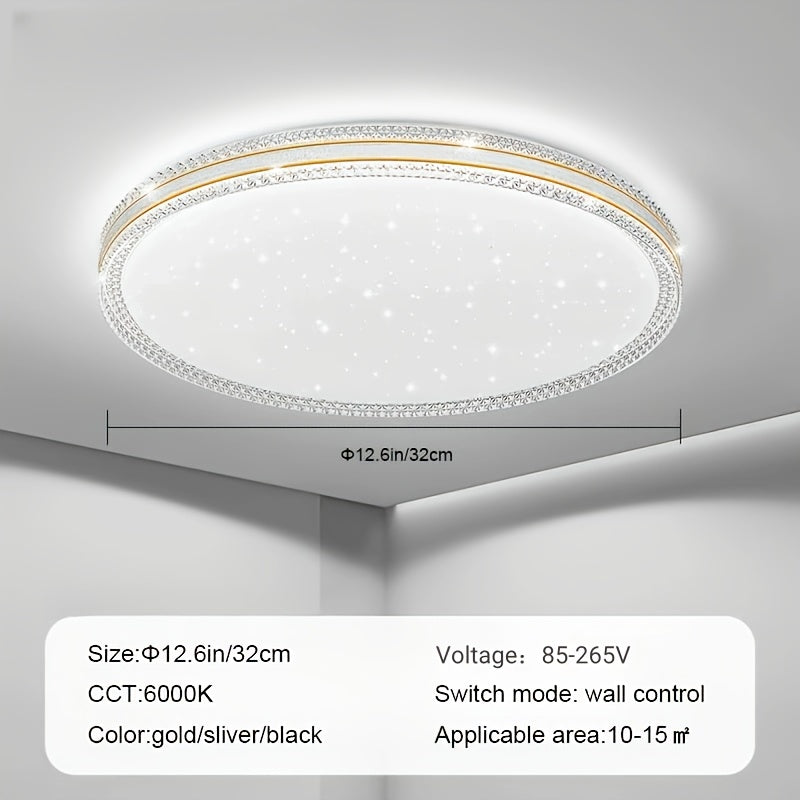 12.6 Inch LED Ceiling Light Fixture for Bedroom Kitchen Bathroom Hallway Daylight White 6000K