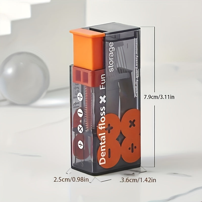 Automatic Dental Flosser Dispenser Portable Travel Case with Built-in Toothpick