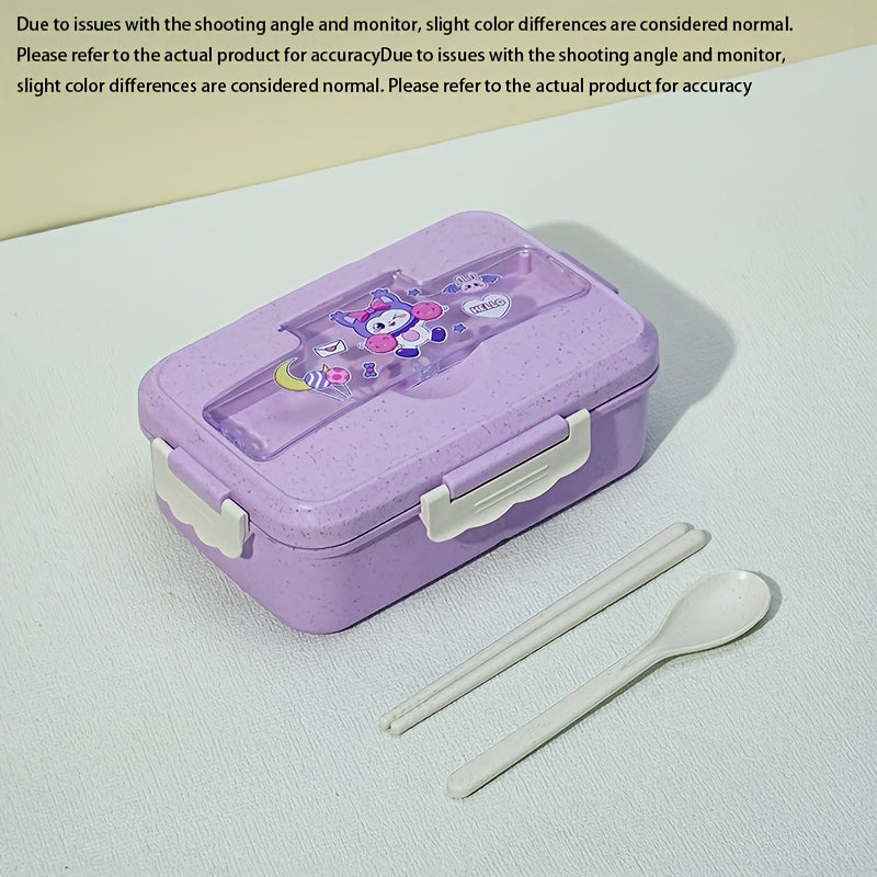 Leak-Proof Insulated Lunch Box with Cartoon Design, Microwave Safe Bento for Students and Professionals