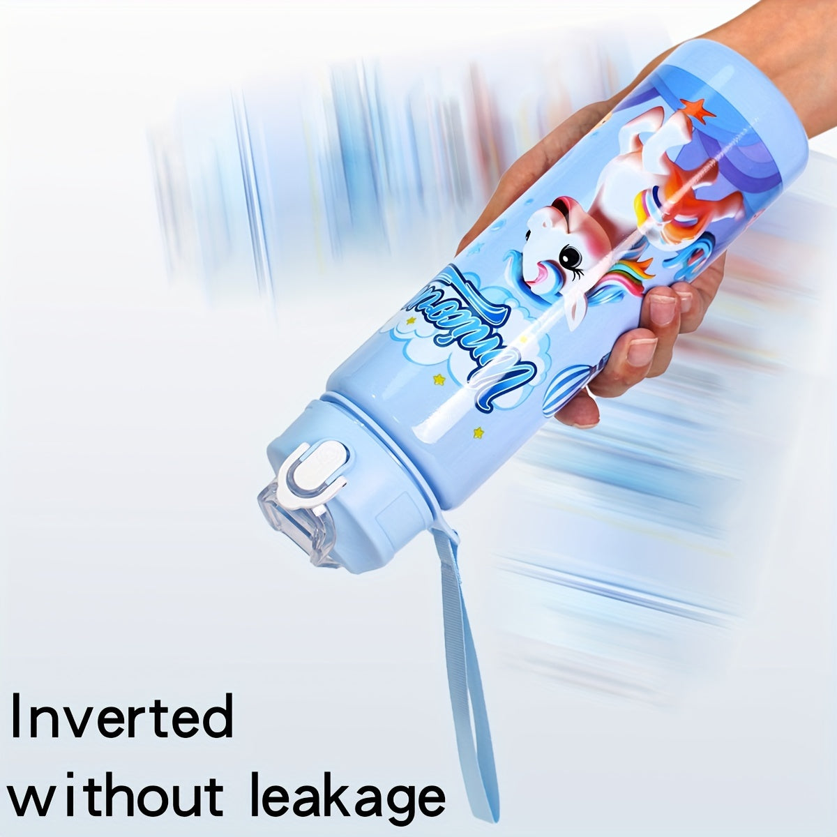 Cartoon 25oz Leak-Proof Shaker Bottle with Straw for Outdoor Activities