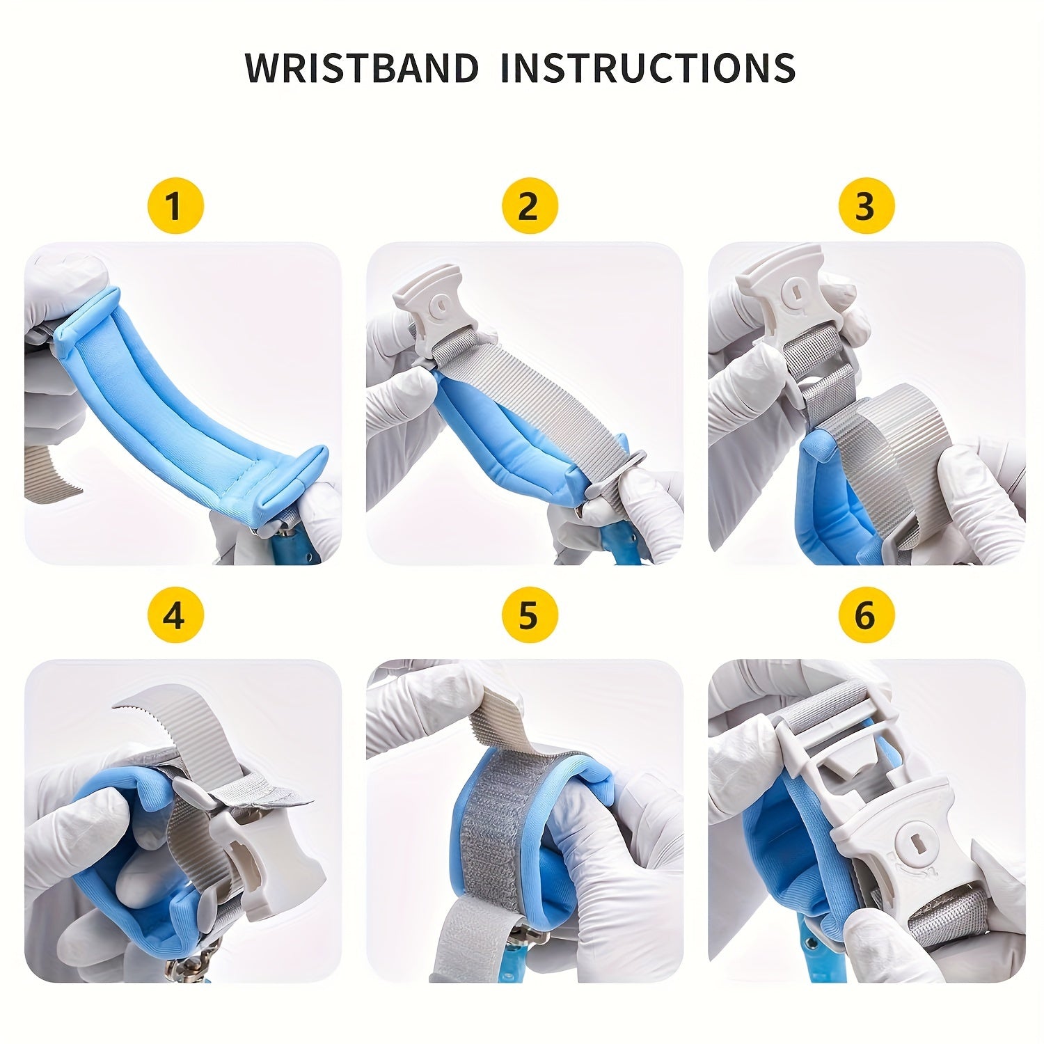 Children's Safety Wristband with Reflective Material and Induction Lock Blue Polyester