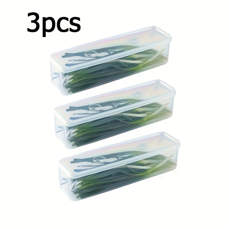 3PCS Rectangular Plastic Food Storage Containers with Lids Reusable Kitchen Organizer