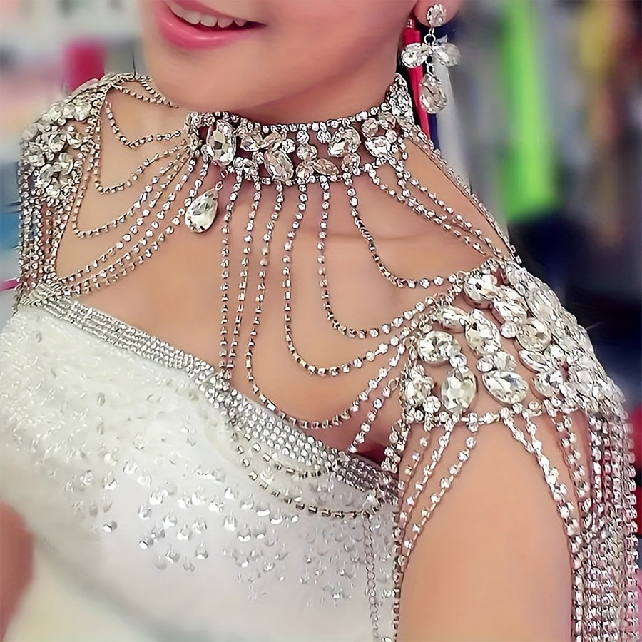 Rhinestone Body Chain for Shoulders Bridal Wedding Jewelry Opulent Shawl