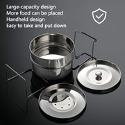 Suv o'tkazmaydigan po'latdan yasalgan bug'larni yopadigan qopqog'li bug'li idish, sabzavotlar va oziq-ovqatlarni sog'lom pishirish uchun