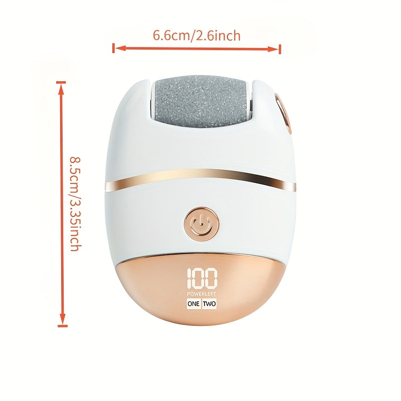 Electric Foot File Set with Digital Display Rechargeable Pedicure Tool for Dead Skin Removal and Callus Care
