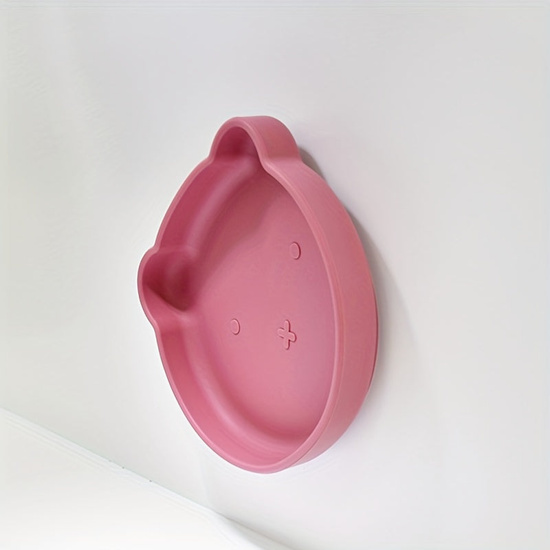 Plato de silicona para niños con secciones divididas y ventosa, libre de BPA, de grado alimenticio, duradero, fácil de limpiar