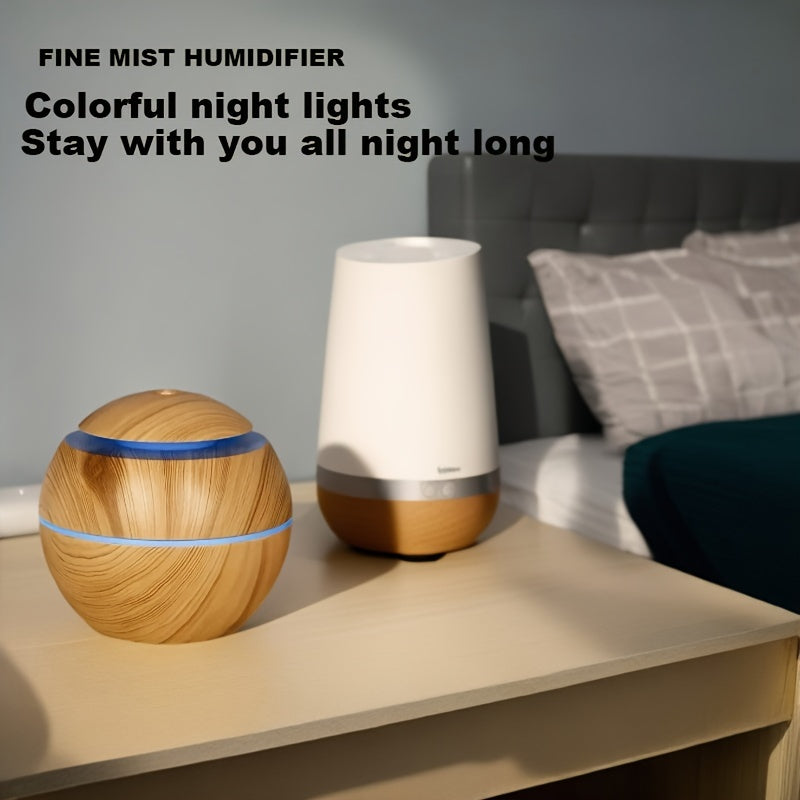 Portable Wooden Grain Humidifier and Aroma Diffuser for Home Office Car