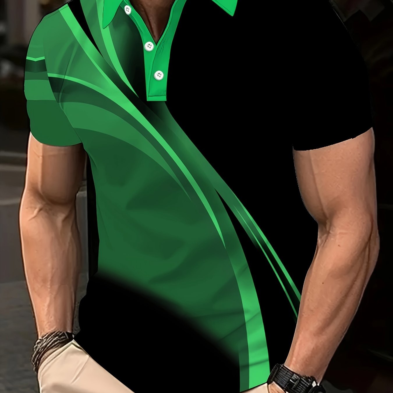 Men's Plus Size 3D Stripes Graphic Print T-Shirt Summer Casual Polyester