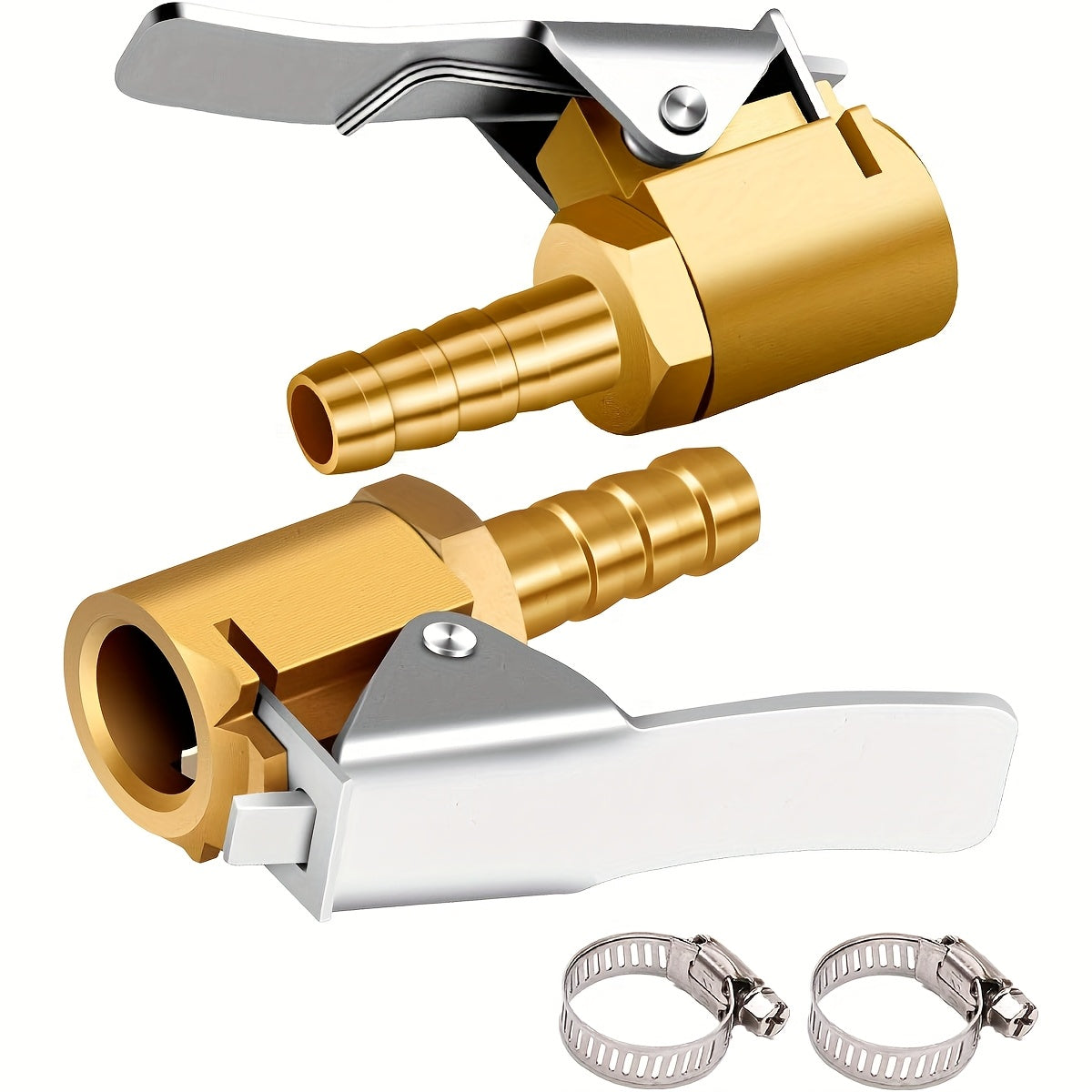 Brass Tire Inflator Lock On Air Chuck 1/4 Inch for Portable Air Compressor