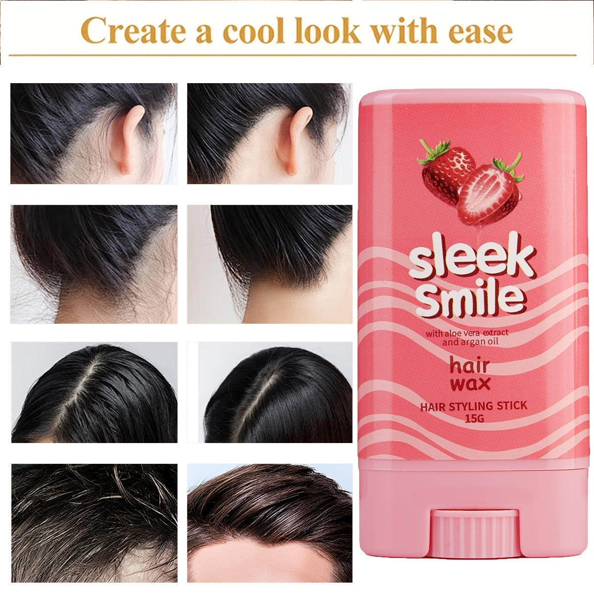 Unisex Hair Styling Stick Balm 15g Moisturizing Strong Hold Natural Look