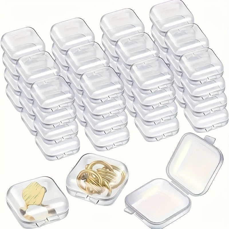 20-Pack Rectangle Plastic Storage Boxes with Lockable Lids for Jewelry and Accessories