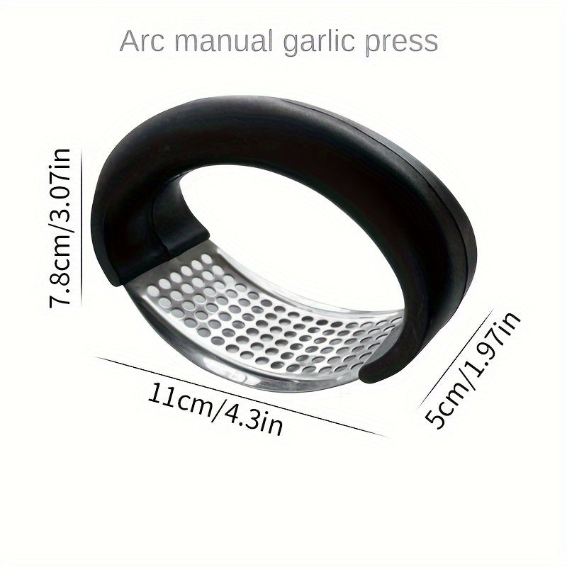 Stainless Steel Garlic Press with Ergonomic Handle for Kitchen Use
