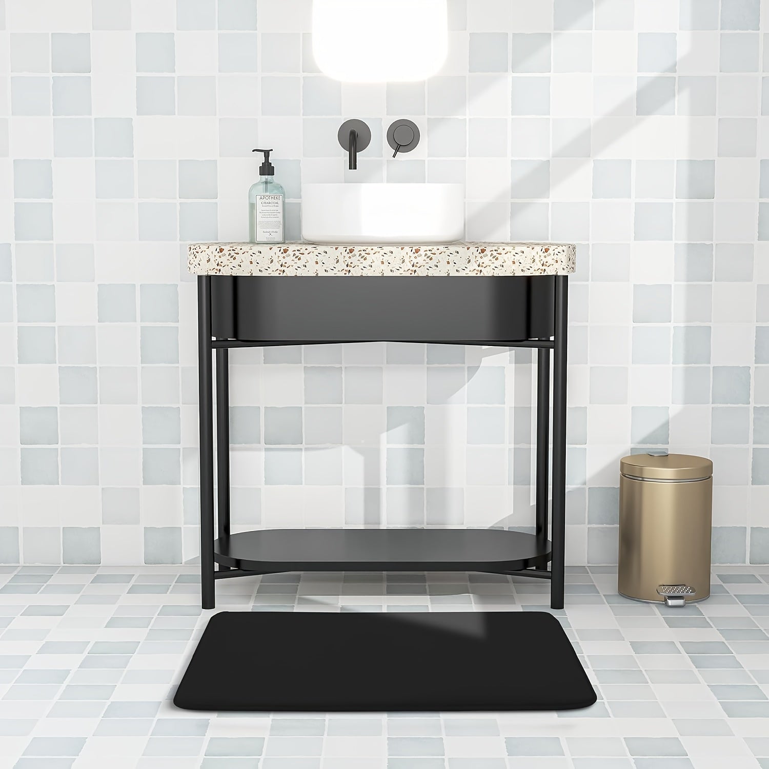 Ultra-Soft Memory Foam Bath Mat 39.88x59.94cm Non-Slip Absorbent Quick Dry