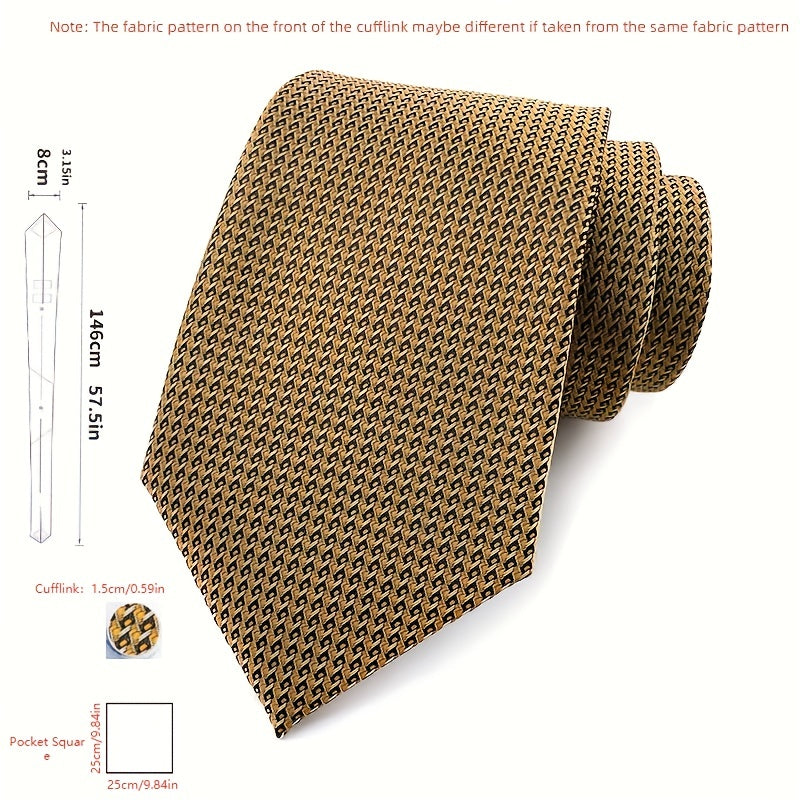 Men's Paisley Floral Necktie Set with Handkerchief and Clip for Formal Occasions