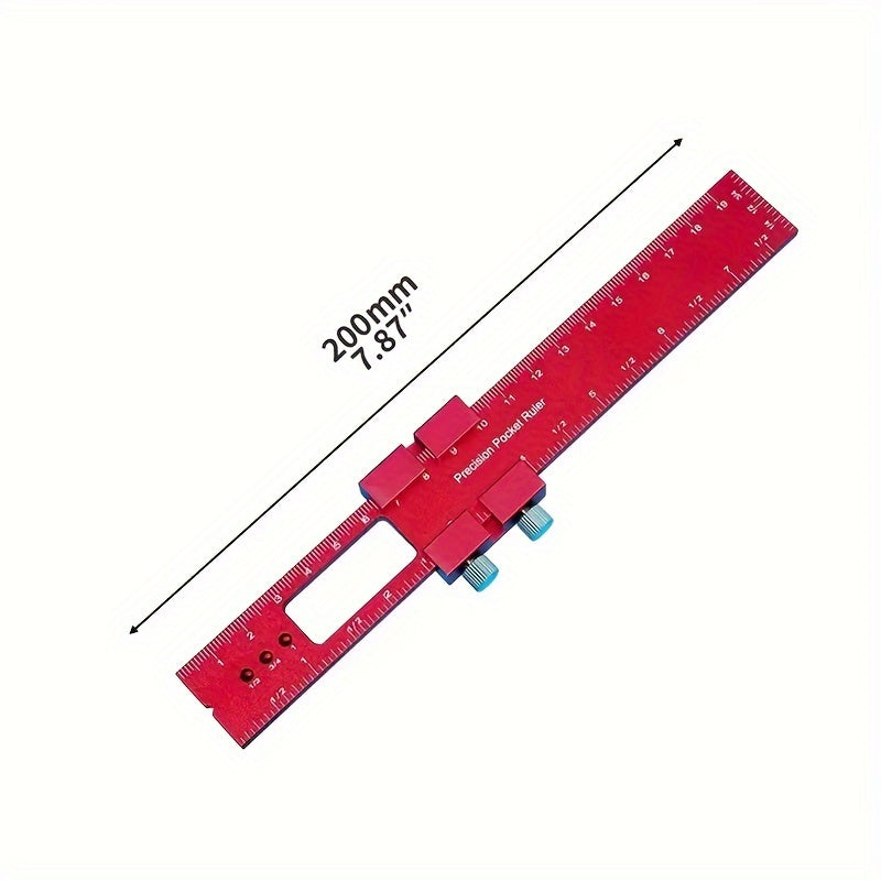 Regla de bolsillo en aluminio en forma de T para carpintería y manualidades