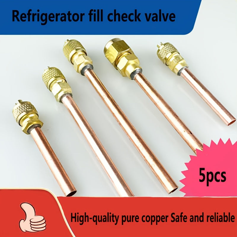 Thickened Pure Copper Refrigerator Needle Valve with One-Way Valve and Filling Nozzle