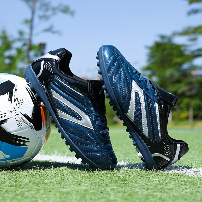 Men's All-Season Soccer Cleats Geometric Pattern Faux Upper Rubber Sole EVA Insole Outdoor Training
