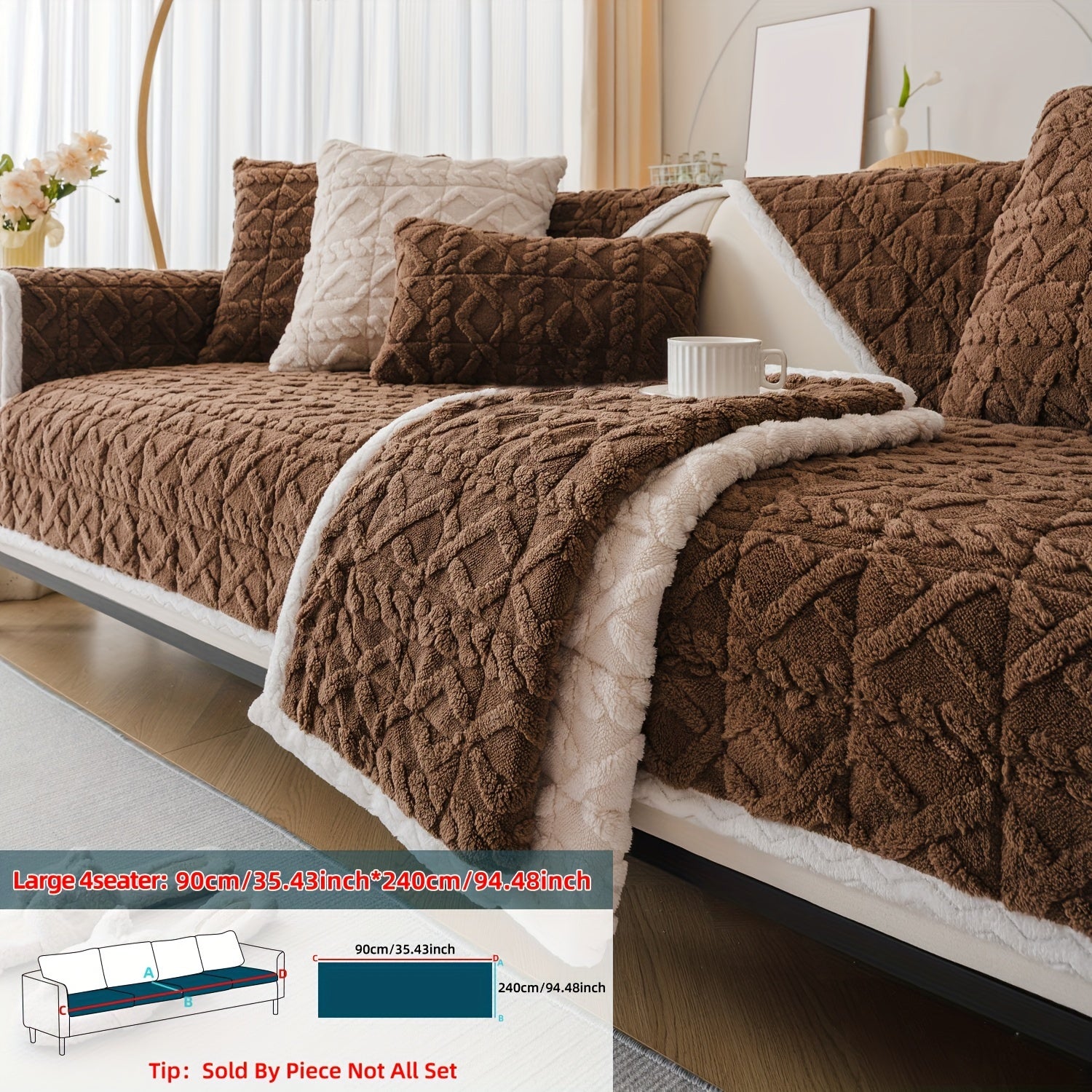 Qalin plush divan qoplamasi bohemian shik uslubida, uy hayvonlari uchun qulay va dog'larga chidamli. Mashinada yuvish mumkin va bitta to'rt o'rindiqli divanlar uchun bir nechta ranglarda mavjud.