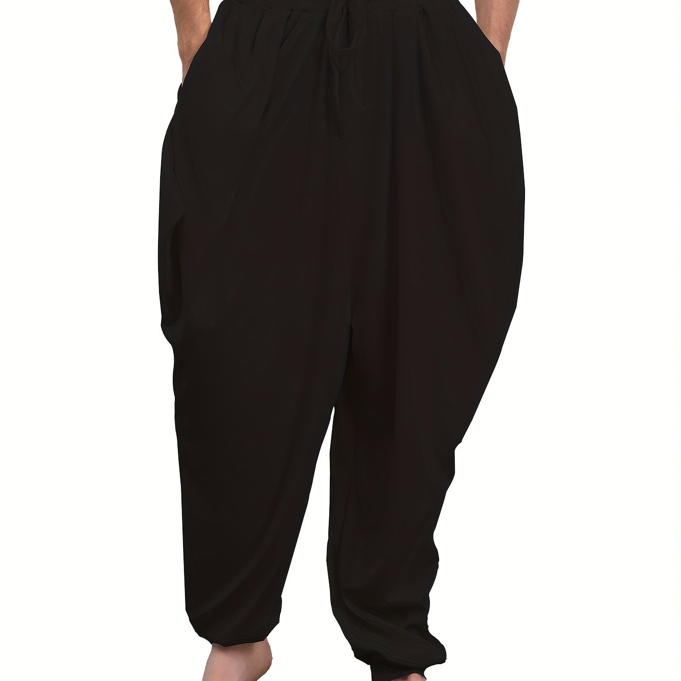 Kattalar Harem shimlar 100% polyester tikuv mato, bir xil rang, erkin fit, chiziq bilan, katta o'lcham