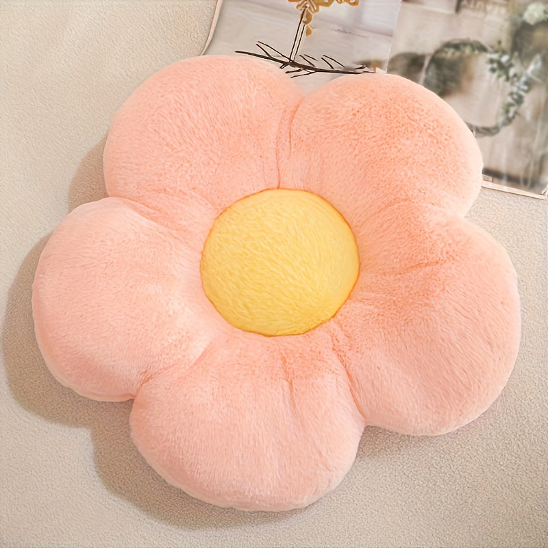 Flower Plush Pillow for Bedroom Sofa Decor with Fruit Embroidery 1 Pc