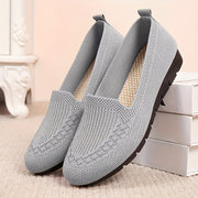 Women's Knit Slip-On Loafers Breathable Red All-Season Shoes