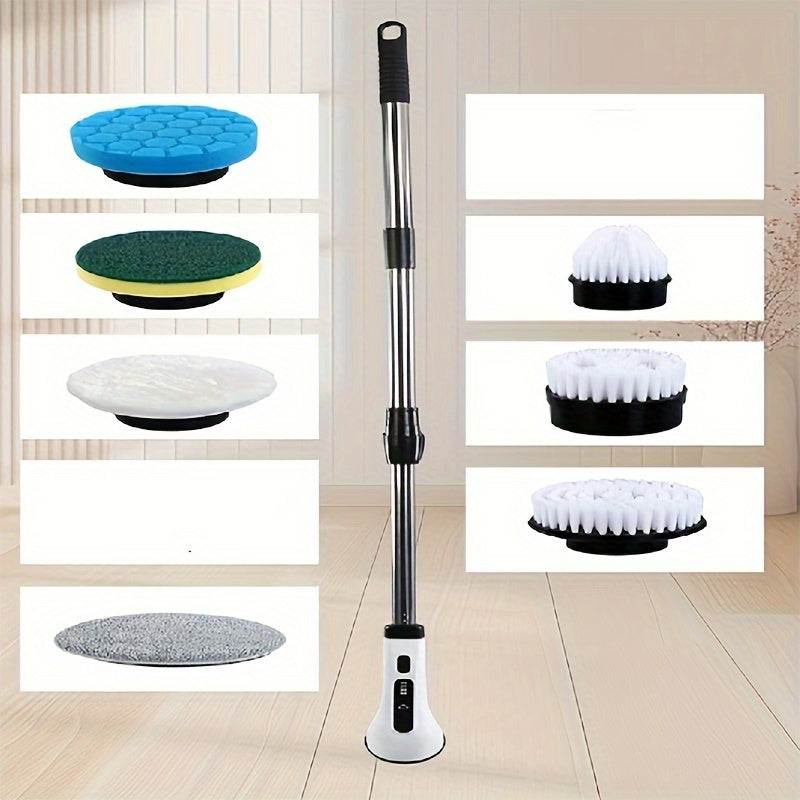 Electric Spin Scrubber 2024 Cordless Rechargeable 7-in-1 Cleaning Brush with Adjustable Speed and Detachable Handle