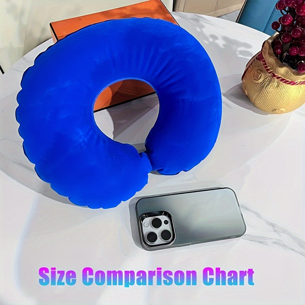 Two-Pack PVC Inflatable C-Shaped Neck Pillows for Travel Office Home Use