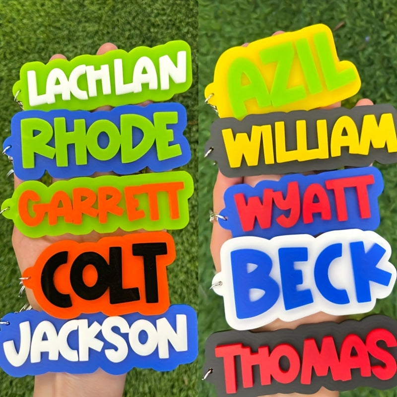 Personalized Alphabet Acrylic Keychain for Kids Backpack Gift