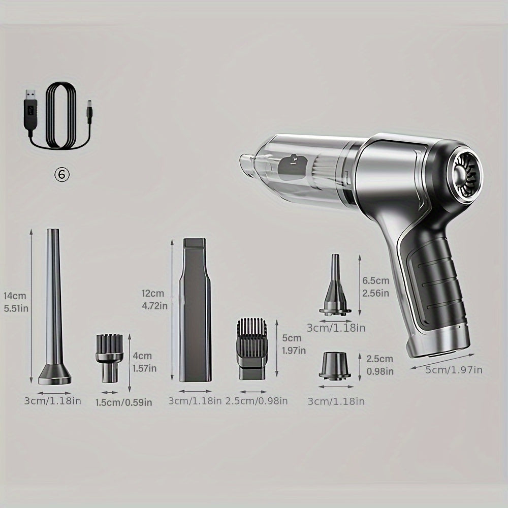 Aspiradora de mano inalámbrica con succión ciclónica y soplador para coche, hogar y oficina