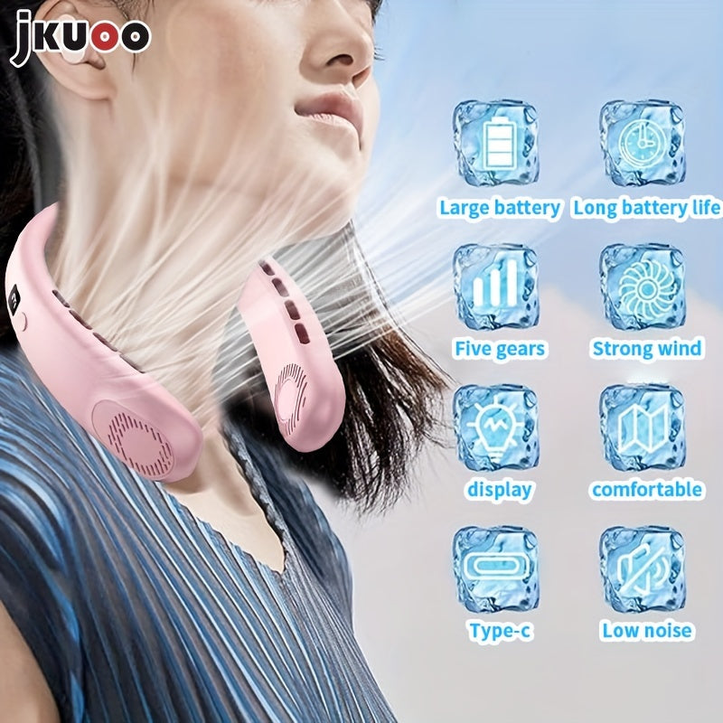 Rechargeable Wearable Neck Fan with USB Charging and Quiet Operation