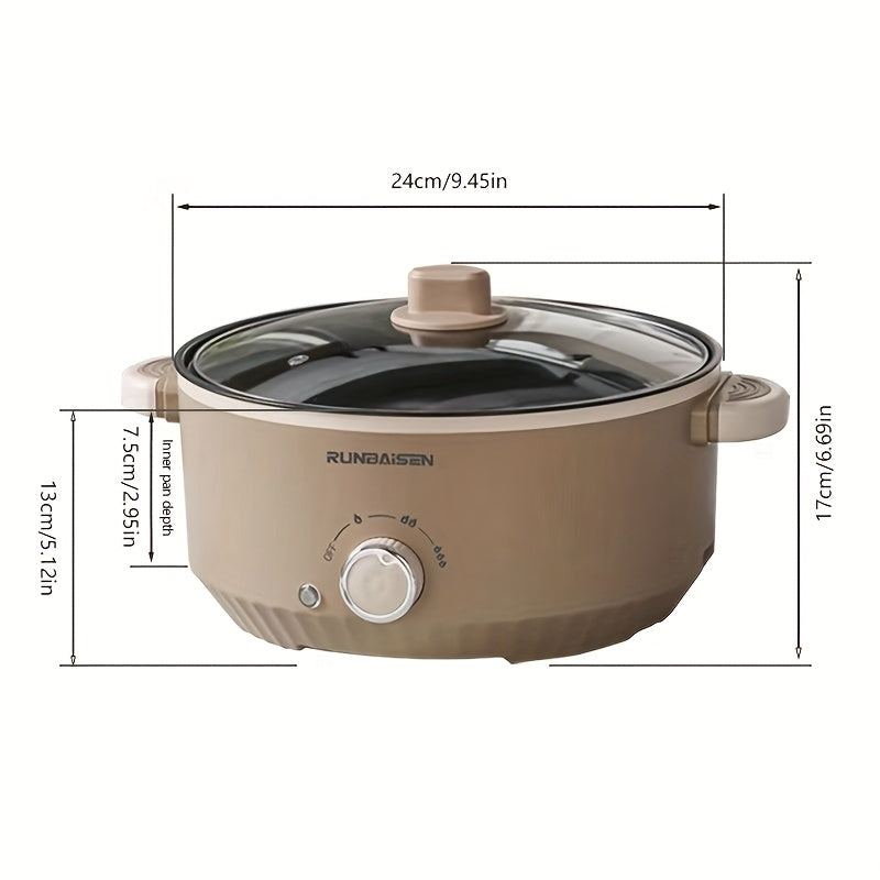Электрический горшок с пароваркой для домашнего использования, универсальный для жарки, паровой обработки и варки, антипригарное внутреннее дно для собраний
